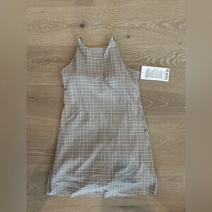 Lululemon Athletica Beige Checkered Mini Dress